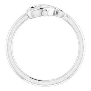 Sterling Silver Polished Cross With Heart Youth Ring Size 3