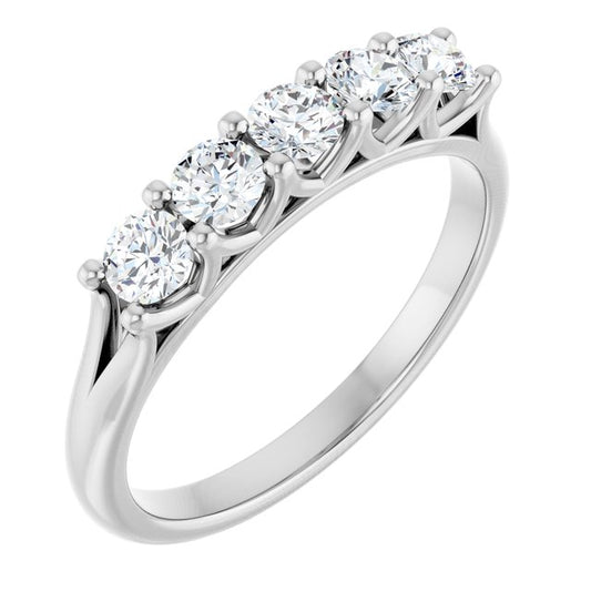 14K White Gold Round 3.2 Mm Polished 5/8 Ctw Lab-Grown Diamond Anniversary Band, Size 7