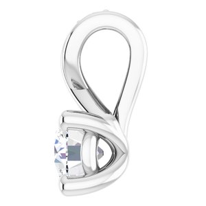 14K White Gold Round 4.05Mm Gh Si1-Si2 1/4 Ctw Lab-Grown Diamond Pendant