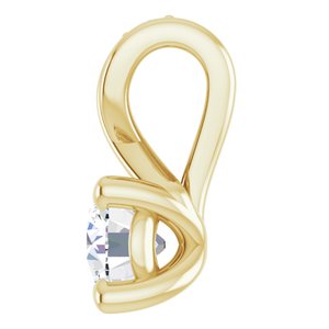 14K Yellow Gold Round 4.05Mm Gh Si1-Si2 1/4 Ctw Lab-Grown Diamond Pendant