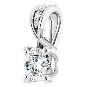 14K White Gold Round 4.05Mm Gh Si1-Si2 1/4 Ctw Lab-Grown Diamond Pendant