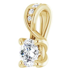 14K Yellow Gold Round 4.05Mm Gh Si1-Si2 1/4 Ctw Lab-Grown Diamond Pendant