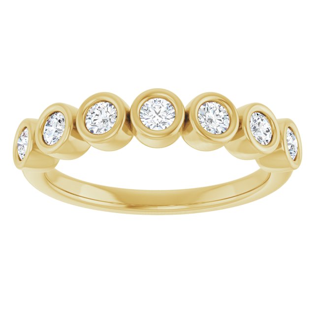 14K White Or Yellow Gold Round 2.5 Mm Polished 3/8 Ctw Natural Diamond Anniversary Band, Size 7