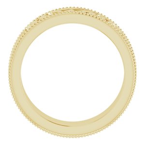 14K Yellow Gold Sculptural Milgrain Band Size 4.5