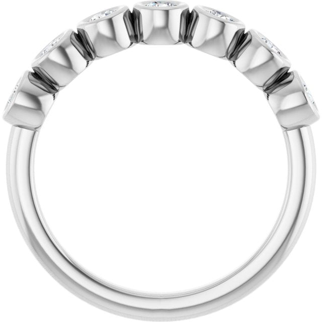 14K White Or Yellow Gold Round 2.5 Mm Polished 3/8 Ctw Natural Diamond Anniversary Band, Size 7