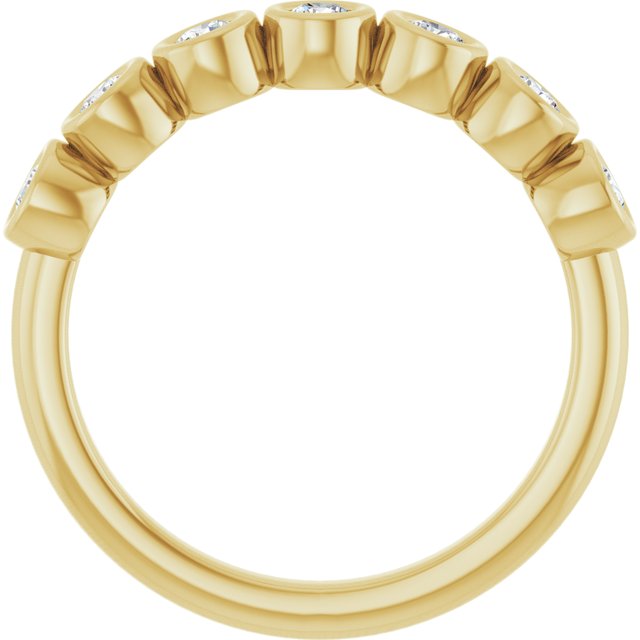 14K White Or Yellow Gold Round 2.5 Mm Polished 3/8 Ctw Natural Diamond Anniversary Band, Size 7