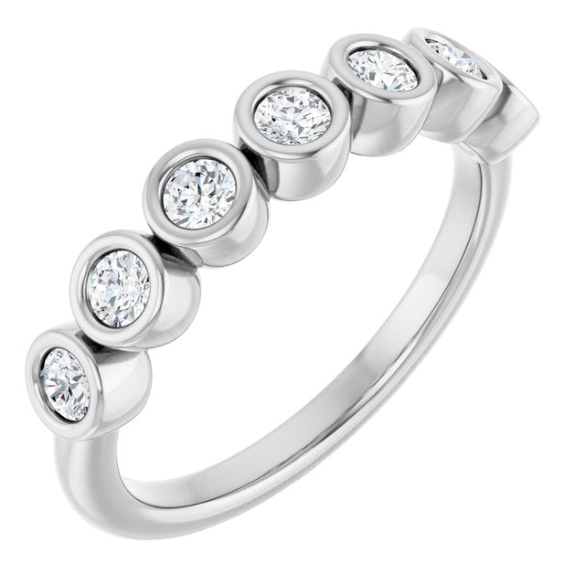 14K White Or Yellow Gold Round 2.5 Mm Polished 3/8 Ctw Natural Diamond Anniversary Band, Size 7