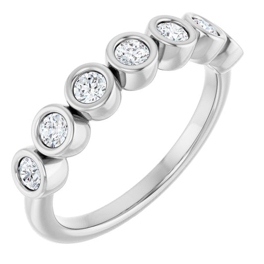 14K White Or Yellow Gold Round 2.5 Mm Polished 3/8 Ctw Natural Diamond Anniversary Band, Size 7
