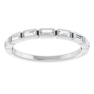14K White Gold Lab-Grown Diamond Straight Baguette 3 X 1.25 Mm Polished 1/4 Ctw Lab-Grown Diamond Anniversary Band Size 7