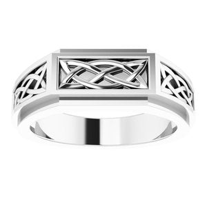 Sterling Silver Polished Celtic-Inspired Ring Size 11
