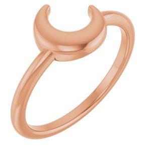 14K Rose Gold Polished Crescent Shape Ring Size 7
