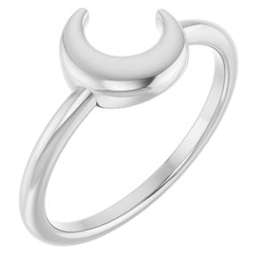 Sterling Silver Polished Crescent Shape Ring Size 7