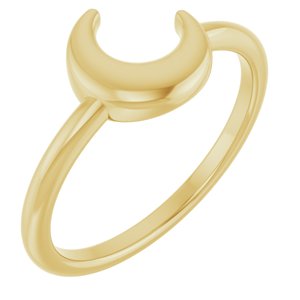 14K Yellow Gold Polished Crescent Shape Ring Size 7