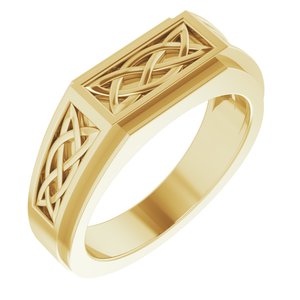 14K Yellow Gold Polished Celtic-Inspired Ring Size 11