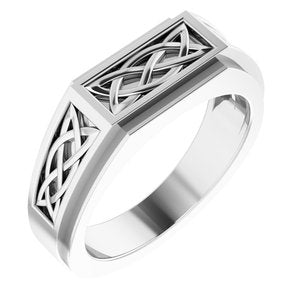 Sterling Silver Polished Celtic-Inspired Ring Size 11