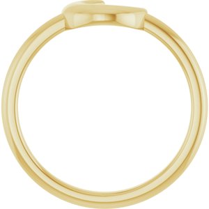 14K Yellow Gold Polished Crescent Shape Ring Size 7