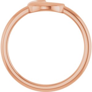 14K Rose Gold Polished Crescent Shape Ring Size 7