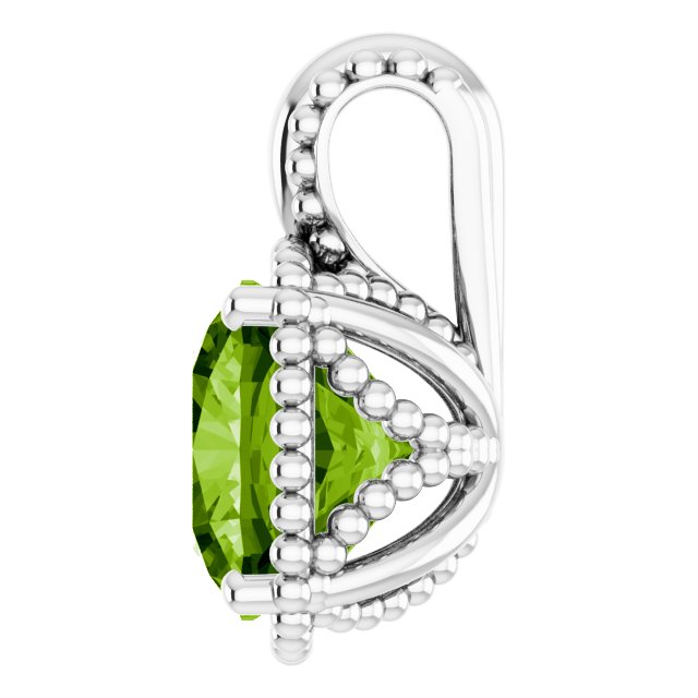 14K Yellow Or White Gold Cushion  8 X 8 Mm Polished Natural Peridot Pendant