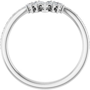 14K White Gold Round 1.5 Mm Polished 1/3 Ctw Lab-Grown Diamond Contour Band Size 7