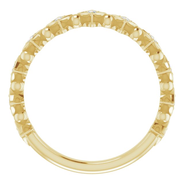 14K White Or Yellow Gold Round 1.3 Mm Polished 1/10 Ctw Natural Diamond Stackable Ring, Size 7
