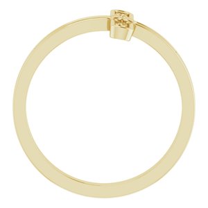 14K Yellow Gold Polished Side Cross Ring Size 7