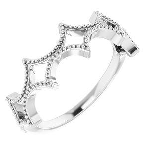 Sterling Silver Polished Stackable Geometric Ring Size 7