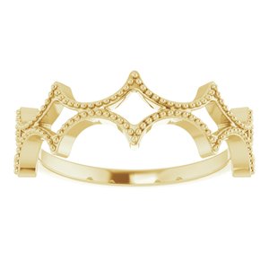 14K Yellow Gold Polished Stackable Geometric Ring Size 7