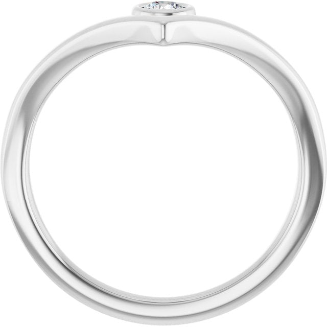 14K Yellow Or White Or Rose Gold Or Sterling Silver Round 3 Mm Polished Natural Gemstone V Ring