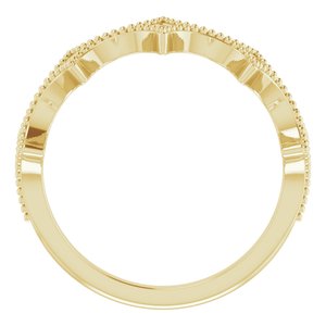 14K Yellow Gold Polished Stackable Geometric Ring Size 7