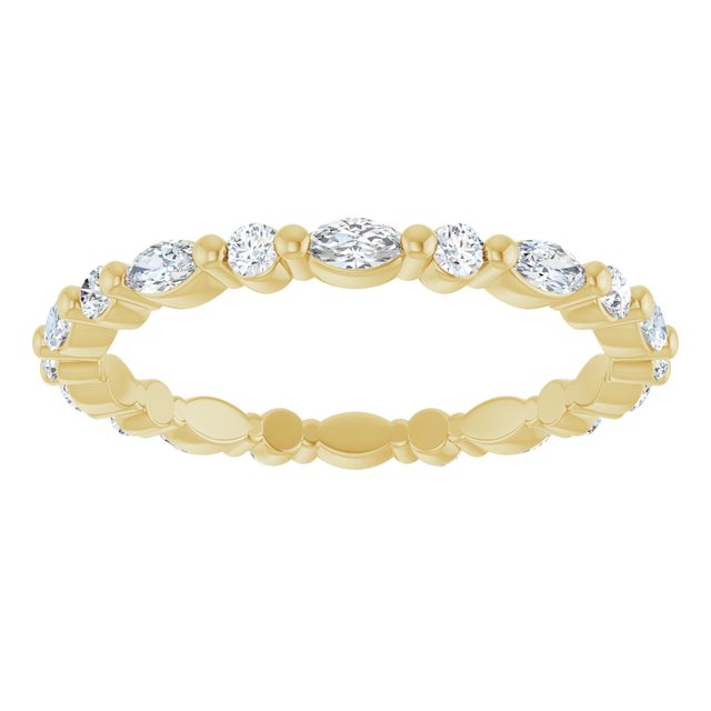 14K White Or Yellow Gold Marquise 3.5 X 1.75 Mm Si2-Si3, Ghi Polished 3/4 Ctw Natural Diamond Eternity Band, Size 7