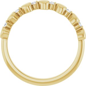 14K Yellow Gold Natural Diamond Round 1.5 Mm Polished .08 Ctw Natural Diamond Stackable Ring Size 7