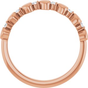 14K Rose Gold Natural Diamond Round 1.5 Mm Polished .08 Ctw Natural Diamond Stackable Ring Size 7