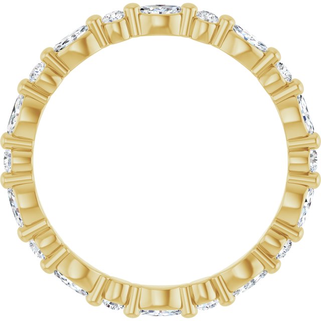 14K White Or Yellow Gold Marquise 3.5 X 1.75 Mm Si2-Si3, Ghi Polished 3/4 Ctw Natural Diamond Eternity Band, Size 7