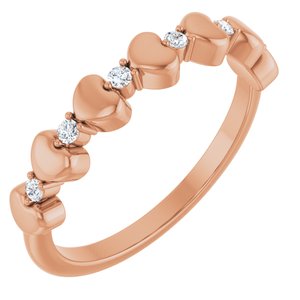 14K Rose Gold Natural Diamond Round 1.5 Mm Polished .08 Ctw Natural Diamond Stackable Ring Size 7