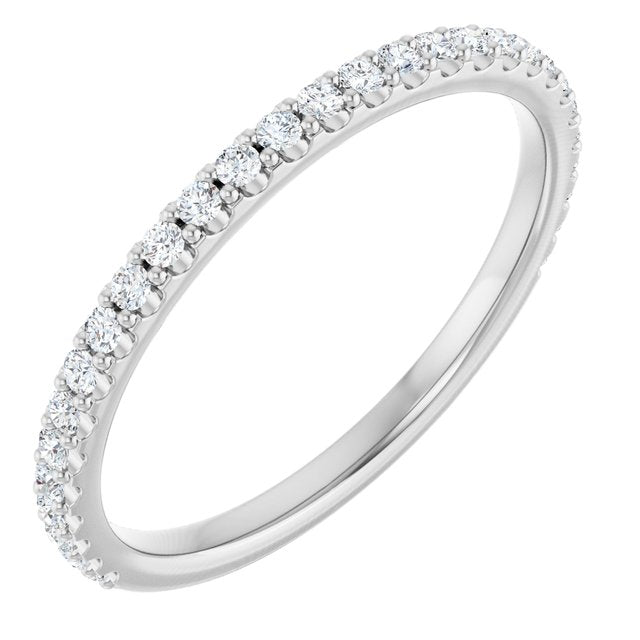 14K Yellow Or White Gold Or Platinum Round 2.8 Mm Polished 3/4 Ctw Lab-Grown Diamond Anniversary Band