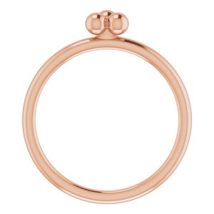 14K Rose Gold Polished Stackable Beaded Ring Size 7