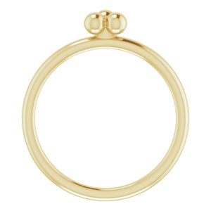 14K Yellow Gold Polished Stackable Beaded Ring Size 7