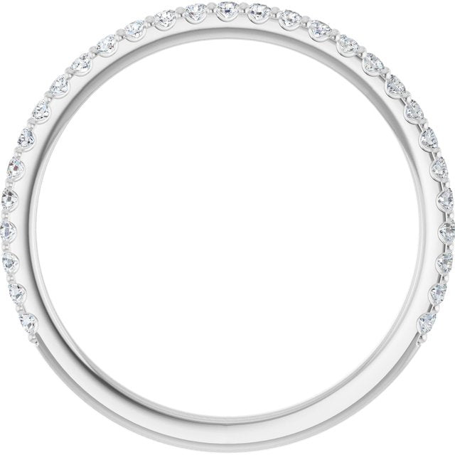 14K Yellow Or White Gold Or Platinum Round 2.8 Mm Polished 3/4 Ctw Lab-Grown Diamond Anniversary Band