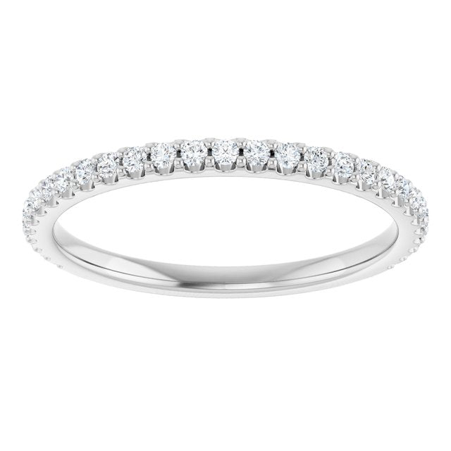 14K Yellow Or White Gold Or Platinum Round 2.8 Mm Polished 3/4 Ctw Lab-Grown Diamond Anniversary Band