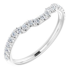 14K White Gold Emerald 8 X 6 Mm Si2-Si3, G-H :: 1/4 Ctw Polished 1/4 Ctw Natural Diamond Band Size 7