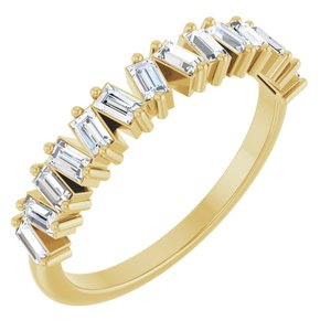 14K Yellow Gold Straight Baguette 2.5 X 1.5 Mm Polished 1/2 Ctw Lab-Grown Diamond Anniversary Band Size 7