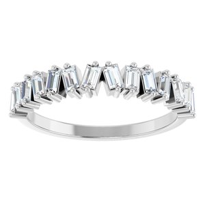 14K White Gold Straight Baguette 2.5 X 1.5 Mm Polished 1/2 Ctw Lab-Grown Diamond Anniversary Band Size 7