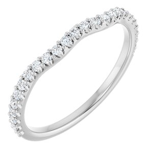 14K White Gold Oval 7 X 5 Mm Si2-Si3, Gh :: 1/4 Ctw Polished 1/4 Ctw Natural Diamond Band Size 7