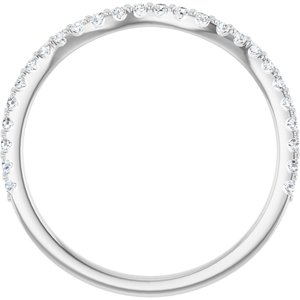 14K White Gold Oval 7 X 5 Mm Si2-Si3, Gh :: 1/4 Ctw Polished 1/4 Ctw Natural Diamond Band Size 7