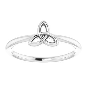 Sterling Silver Polished Stackable Celtic-Inspired Trinity Ring Size 7