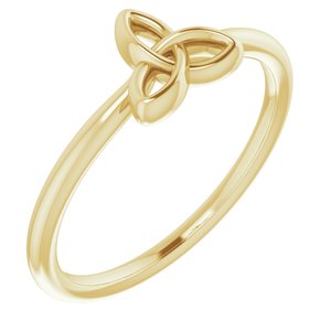 14K Yellow Gold Polished Stackable Celtic-Inspired Trinity Ring Size 7