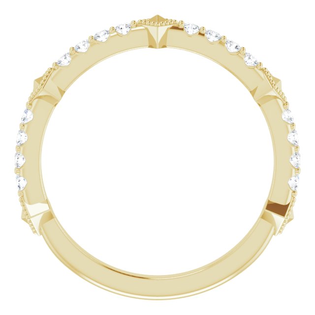 14K White Or Yellow Gold Round 1.5 Mm Polished 1/4 Ctw Natural Diamond Stackable Pyramid Ring, Size 7
