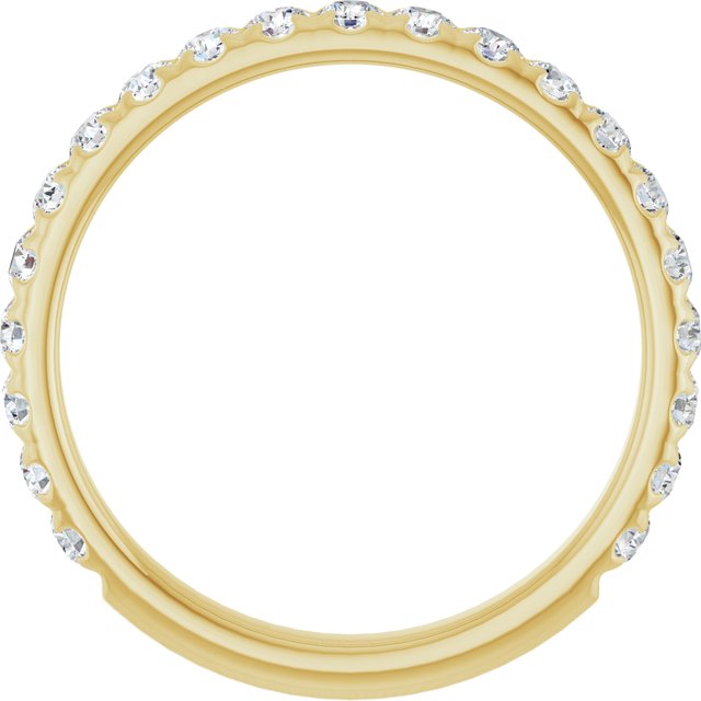 14K Yellow Or White Gold Round 2 Mm Polished 5/8 Ctw Lab-Grown Diamond French-Set Anniversary Band, Size 7