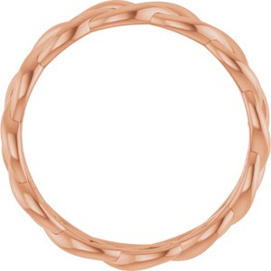 14K Rose Gold Woven-Design Band Size 7