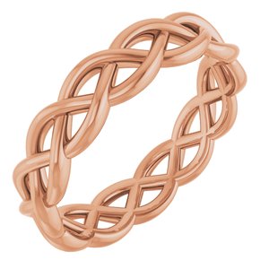 14K Rose Gold Woven-Design Band Size 7